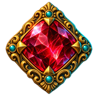 Vivid scarlet ruby in an ornate gold setting